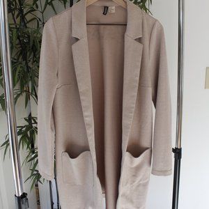 H&M Divided Cream Open Longline Blazer US 8